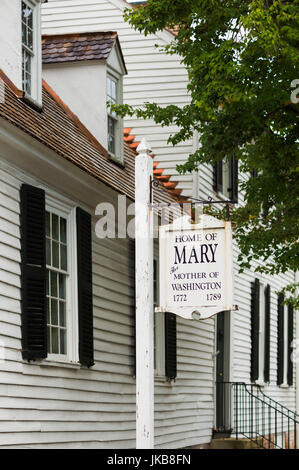 USA, Virginia, Fredericksburg, Mary Washington Haus, Haus von George Washington für seine Mutter im Jahre 1772 gekauft Stockfoto