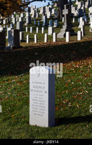 Arlington National Cemetery, Denkmal, Joseph P Kennedy Jr, Arlington, Virginia, USA über Frankreich im zweiten Weltkrieg getötet Stockfoto