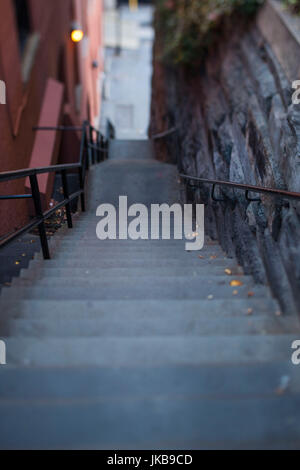 Exorzist Treppe, Treppe von der Georgetown University, Georgetown, Washington DC, USA vorgestellt in dem Film der Exorzist Stockfoto