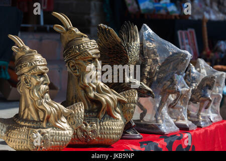 Albanien, Kruja, Stadt Basar, Büste von Skanderbeg Stockfoto