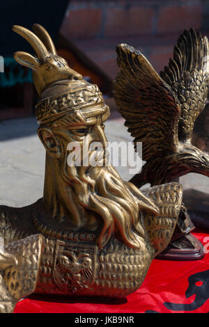 Albanien, Kruja, Stadt Basar, Büste von Skanderbeg Stockfoto