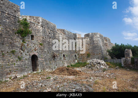 Albanien, albanische Riviera Hafen Palermo, Ali Pasha Burg Stockfoto