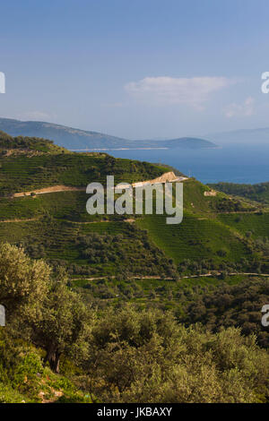 Albanien, Albanische Riviera, Borsh, die Küste anzeigen Stockfoto