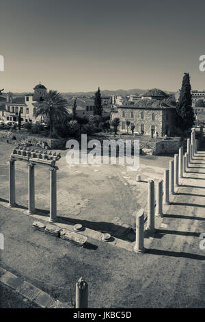 Griechenland, Zentralregion von Griechenland, Athen, erhöhten Blick auf die Roman Agora Stockfoto