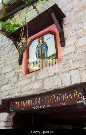 Griechenland, Region Epirus, Zagorohoria Bereich, Vikos-Schlucht, Dorf Monodendri, Kloster Moni Agia Paraskevi, detail Stockfoto