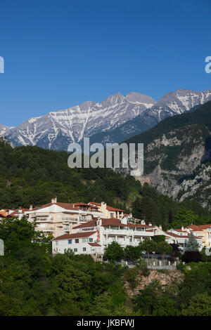 Griechenland, Mazedonien Zentralregion, Litohoro, Blick auf den Olymp, morgen Stockfoto