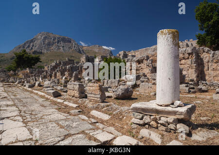 Detail der antike Korinth, Corinth, Region Peloponnes, Griechenland Stockfoto