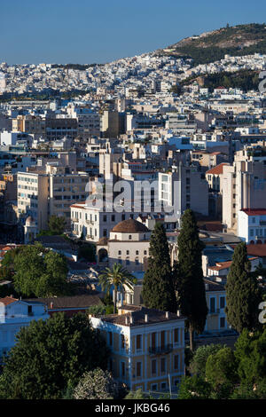 Griechenland, Zentralregion von Griechenland, Athen, erhöhte Ansicht Zentrum Athens Stockfoto