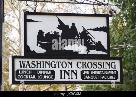 USA, Pennsylvania, Bucks County, Washington Crossing, Washington Crossing Historic Park gewidmet Washingtons Überquerung des Delaware River und die Erfassung von Trenton NJ 1776 während der amerikanischen Revolution, Washington Crossing Inn Stockfoto