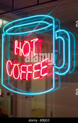 USA, Massachusetts, Wurst, Kaffee, Neon melden Stockfoto