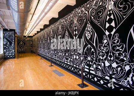 USA, Massachusetts, North Adams, Mass MOCA, Massachusetts Museum of Contemporary Art, ehemaligen Mühlengebäuden Kunstmuseum, inneren Eingang umgebaut Stockfoto