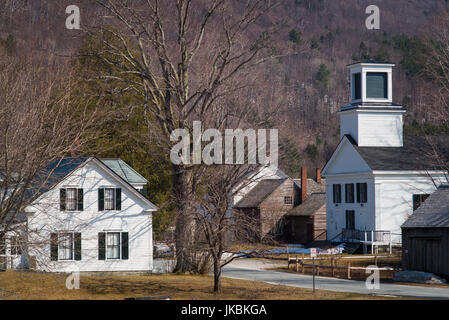 USA, Vermont, Plymouth, Geburtsort des ehemaligen US-Präsident Calvin Coolidge, 30. US-Präsident, Coolidge Einfamilienhaus, erhöht, Ansicht Stockfoto