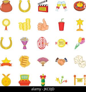 Sieg-Icons set, cartoon-Stil Stock Vektor