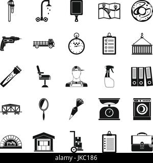 Lager Icons Set, einfachen Stil Stock Vektor
