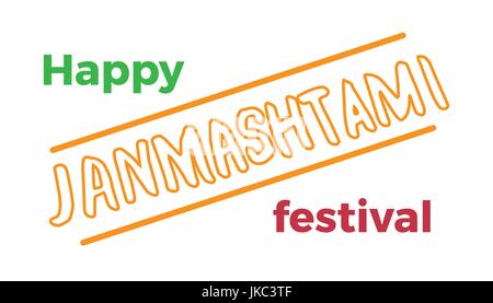 Happy Janmashtami indischen Fest. Dahi Handi auf Janmashtami, feiert Geburt Krishnas. Vorlage für kreative Flyer, Banner, Grußkarten. Vektor-il Stock Vektor