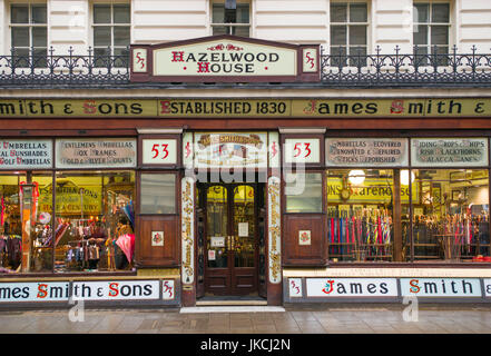 England, London, Bloomsbury, Oxford Street, James Smith und Söhne, Umbrella Shop, gegründet 1830 Stockfoto
