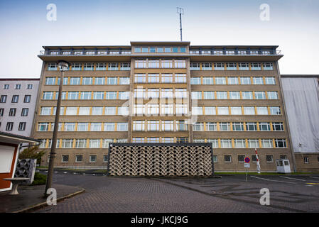 Deutschland, Berlin, Friendrichshain, Stasi-Museum, DDR-Zeiten Geheimpolizei Museum im ehemaligen Geheimnis Polizeipräsidium, außen Stockfoto