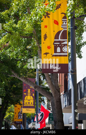 USA, Georgia, Athen, Innenstadt, Stadt-Banner Stockfoto