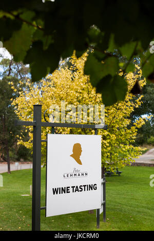 Australien, South Australia, Barossa Valley, Tanunda, Peter Lehmann Weingut melden Stockfoto