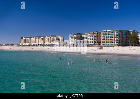 Australien, South Australia, Gelnelg, Waterfront Gebäude, Glenelg Beach Stockfoto