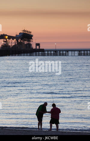 Australien, South Australia, Yorke Peninsula, Wallaroo, Stadt Steg, Sonnenuntergang Stockfoto