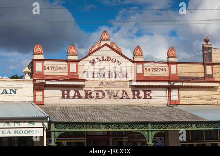 Australien, Victoria, VIC, Maldon, Goldrausch-Ära Stadtgebäude Stockfoto