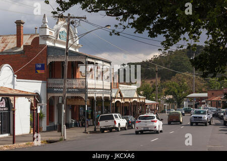 Australien, Victoria, VIC, Maldon, Goldrausch-Ära Stadtgebäude Stockfoto