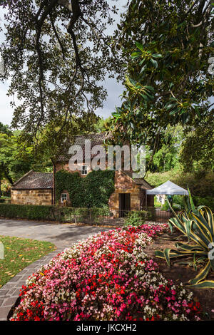 Australien, Victoria, VIC, Melbourne, East Melbourne, Fitzroy Gardens, kocht Hütte rekonstruiert Yorkshire Hütte gebaut von den Eltern der Entdecker Captain James Cook Stockfoto