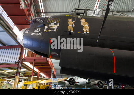 Australien, Western Australia, Bull Creek, RAAF Aviation Heritage Museum, WW2-Ära Avro Lancaster Bombenflugzeuge Stockfoto