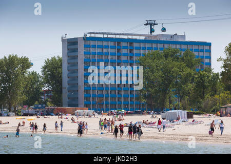 Rumänien, Schwarzmeerküste, Mamaia, Blick auf den Strand Stockfoto