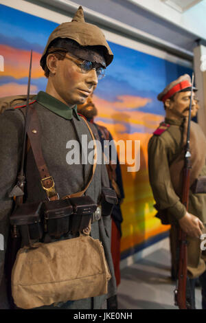 Rumänien, Bukarest, nationale Militärmuseum, WW1-Ära deutscher Soldat-uniform Stockfoto