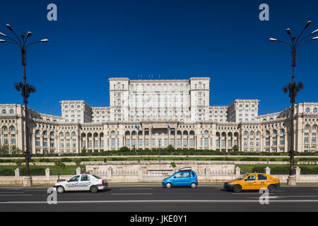 Rumänien, Bukarest, Palast des Parlaments, zweitgrößte Gebäude der Welt, morgen Stockfoto