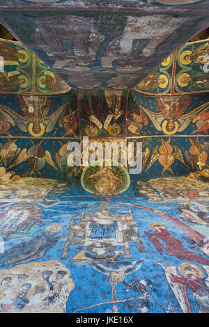 Rumänien, Bucovina Region, Bukowina Klöster, Manastirea Humorului, Kloster, 16. Jahrhundert religiöse Fresken Stockfoto
