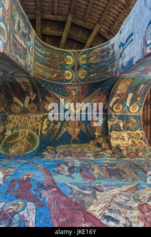 Rumänien, Bucovina Region, Bukowina Klöster, Manastirea Humorului, Kloster, 16. Jahrhundert religiöse Fresken Stockfoto
