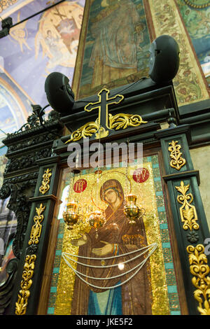 Schwarzmeer-Küste, Varna, Bulgarien, orthodoxe Kathedrale der Himmelfahrt der Jungfrau Maria, innen Stockfoto