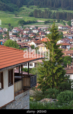 Bulgarien, Mittelgebirge, Koprivshtitsa, Detail der bulgarischen nationalen Wiedergeburt-Stilhaus Stockfoto