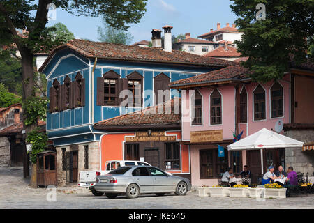 Bulgarien, Mittelgebirge, Koprivshtitsa, Detail der bulgarischen nationalen Wiedergeburt-Stilhaus Stockfoto