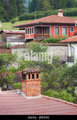 Bulgarien, Mittelgebirge, Koprivshtitsa, Detail der bulgarischen nationalen Wiedergeburt-Stilhaus Stockfoto