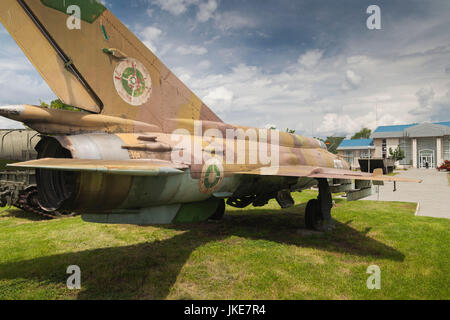 Bulgarien, Sofia, Outdoor Park vom National Museum of Military History, Düsenjäger der sowjetischen Mig-21 bis Stockfoto