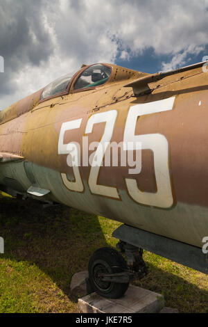 Bulgarien, Sofia, Outdoor Park vom National Museum of Military History, Düsenjäger der sowjetischen Mig-21 bis Stockfoto