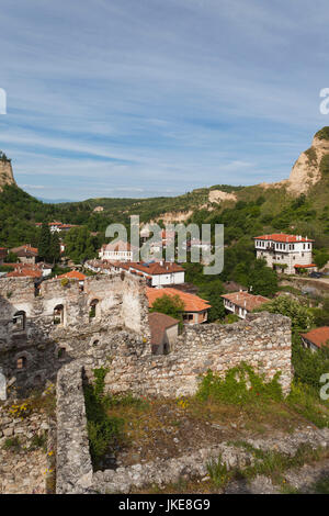 Bulgarien, südlichen Berge, Melnik, osmanischen Stadt, erhöht, Ansicht, morgen Stockfoto