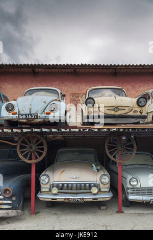 Bulgarien, südlichen Gebirge, Rila, Sowjetischen alte Autos Stockfoto