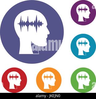 Schallwelle Icons set Stock Vektor