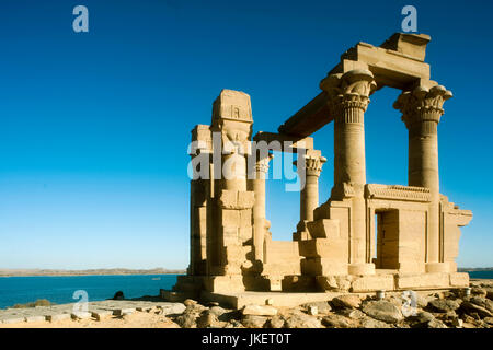 Ägypten, Assuan, Kiosk von Kertassi neben dem Mandulis-Tempel Kalabsha-Insel, nahe beim Assuan-Damm im Nasser-Stausee Stockfoto