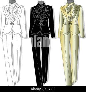 Weibliche Anzug. Kleidersammlung. Stock Vektor