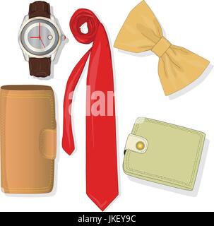 Männer Acceccories Set. Vektor-Illustration. Stock Vektor