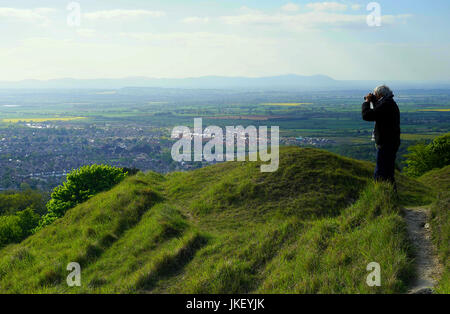 Blick von Cleeve Hill in der Nähe von Cheltenham Stockfoto