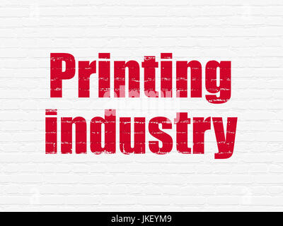 Manufacuring Konzept: Druckindustrie auf Wand Hintergrund Stockfoto