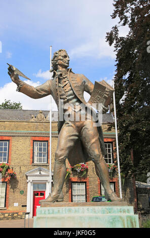 Thomas Paine Statue Skulptur, 1737-1809, Thetford, Norfolk, England, UK Stockfoto