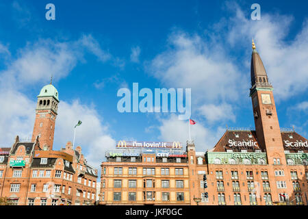 Kopenhagen - 23.Oktober: Scandic Palace Hotel und andere alte Gebäude in Kopenhagen in Dänemark am 23. Oktober 2015 Stockfoto